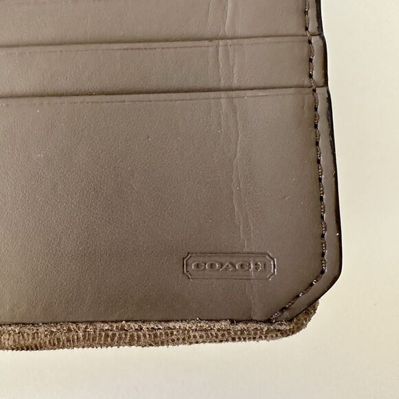 Coach Women's Madison Clover Op Art Wallet Blue Cream Brown Satin - Picture 7 of 15